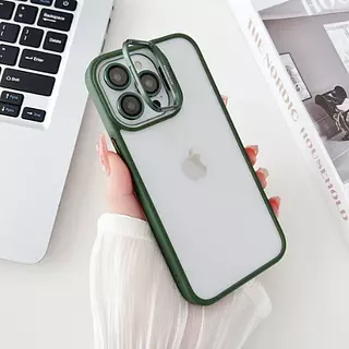 Case Borde Verde Soporte Cámaras Iphone15pro
