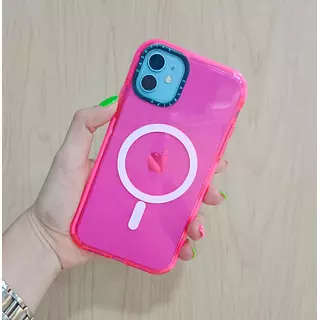 Case Magsafe Translucido Fucsia Iphone14pro