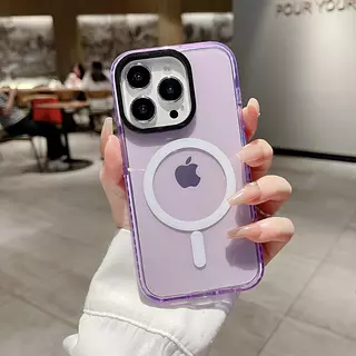 Case Magsafe Translucido Lila Iphone13pro+