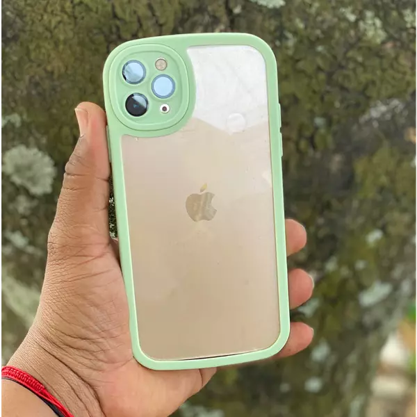 Case Protector Camara Borde Verde Iphone12pro+