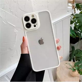 Case Protector Cámara Borde Blanco Iphone13pro