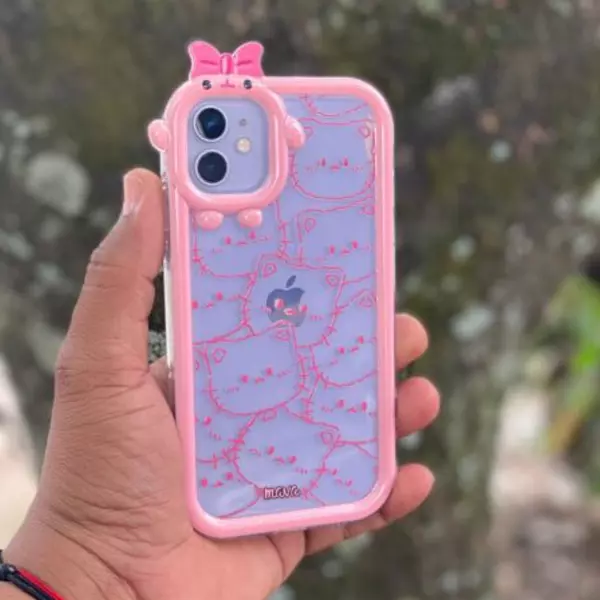 Case Diseño Animado Con Borde Rosado Iphone 12 Pro