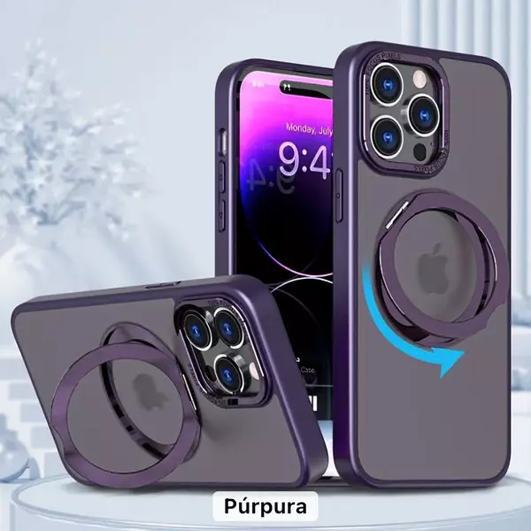 Case Magsafe Borde Morado Mate Soporte Iphone13