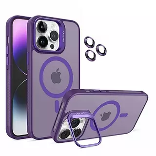 Case Magsafe Morado Mate Protector Cámaras Iphone15pro