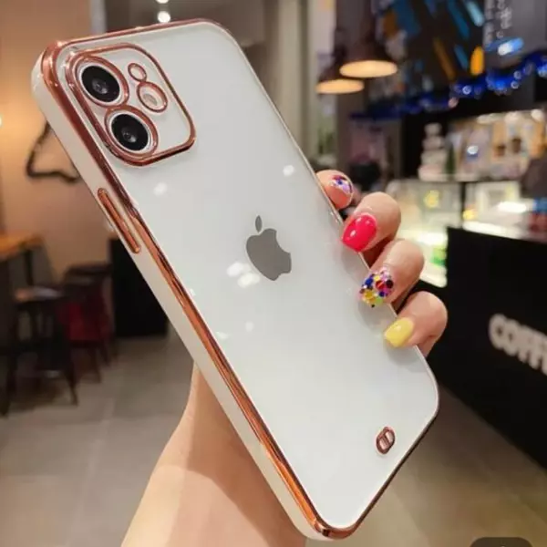 Case Borde Blanco Protector Cámara Iphone11pro+