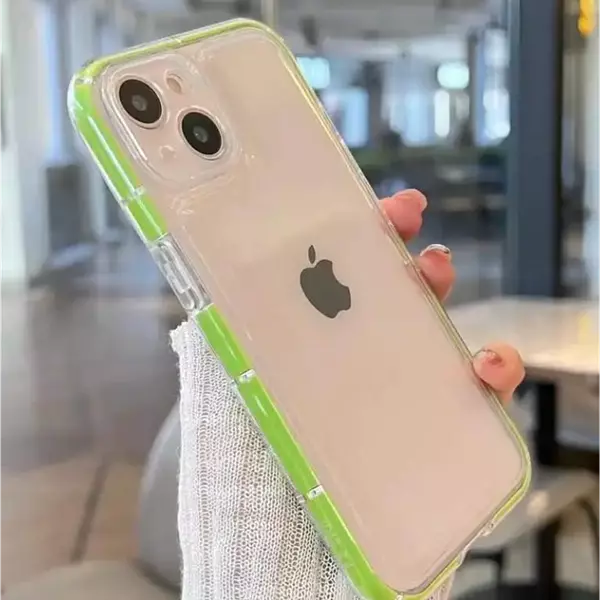 Case Antishok Protector De Cámara Borde Verde Iphone11pro+