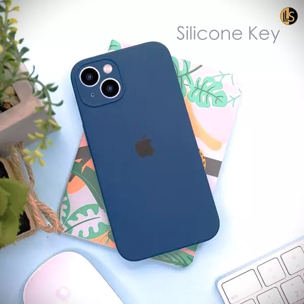 Silicon Case Azul Protector Cámara Iphone 14pro+