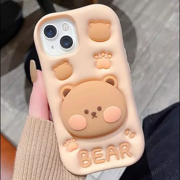 Case 3d Oso Con Popsocket Iphone13