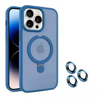 Case Magsafe Azul Mate Soporte Iphone15pro