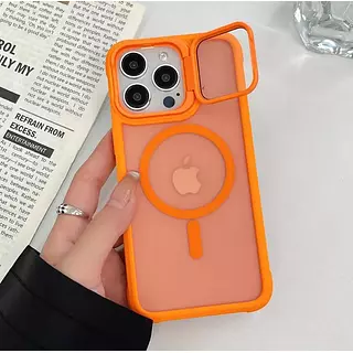 Case Magsafe Mate Borde Naranja Protec. Camara Iphone13