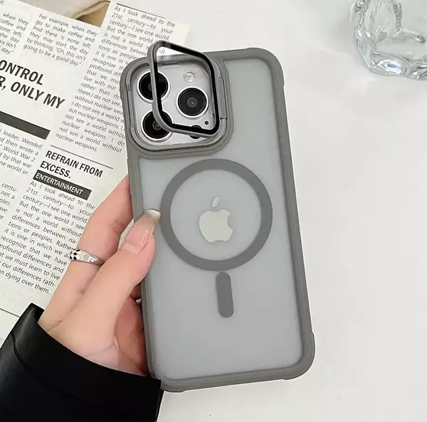 Case Magsafe Mate Borde Gris Protec. Camara Iphone13