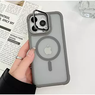 Case Magsafe Mate Borde Gris Protec. Camara Iphone15plus