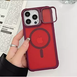 Case Magsafe Mate Borde Vinotinto Protec. Camara Iphone13pro+