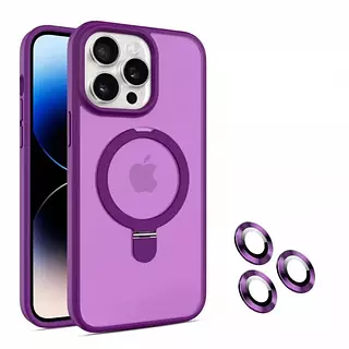 Case Magsafe Morado Mate Soporte Iphone15