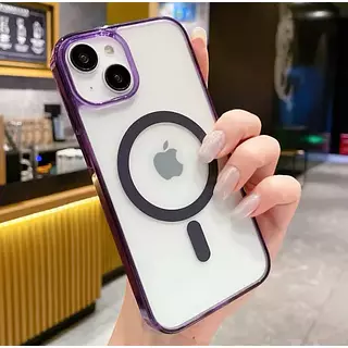 Case Magsafe Mate Borde Morado Iphone14pro+
