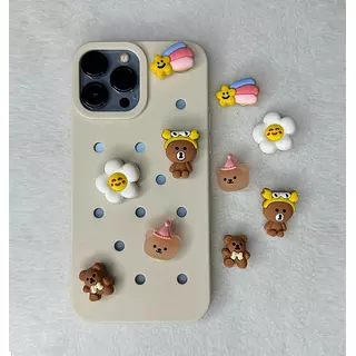 Case Apliques Beige Iphone15pro+