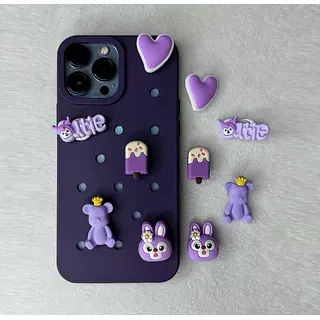 Case Apliques Morado Iphone15