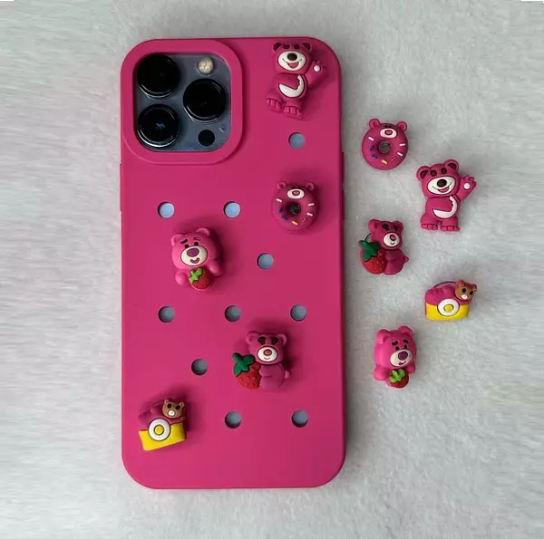 Case Apliques Fucsia Iphone13pro+