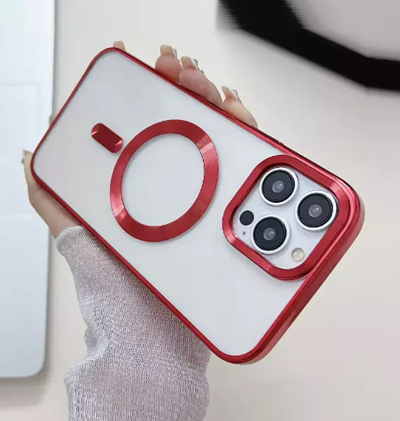 Case Magsafe Borde Rojo Iphone15pro