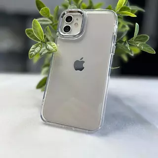 Case Transparente Borde Plateado Iphone15pro+