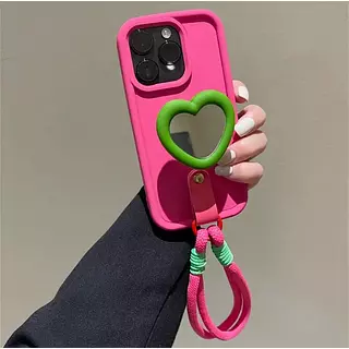 Case Fucsia Popsocket Corazón Iphone12