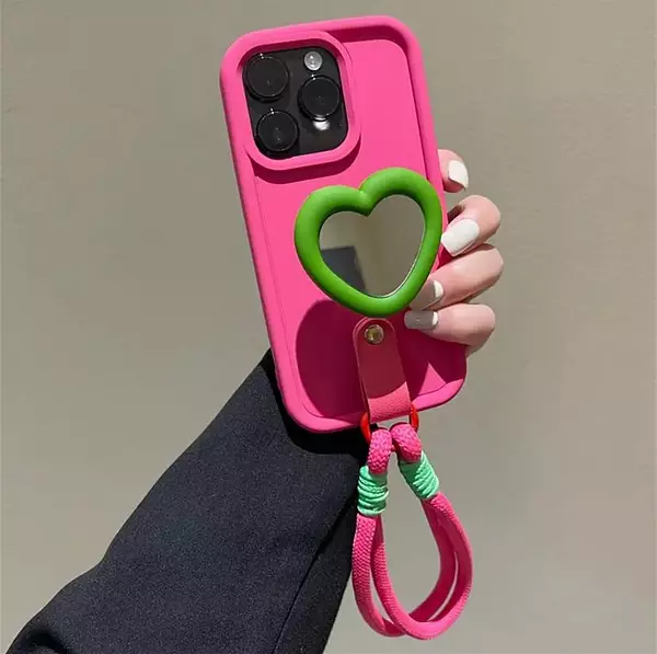 Case Fucsia Popsocket Corazón Iphone12