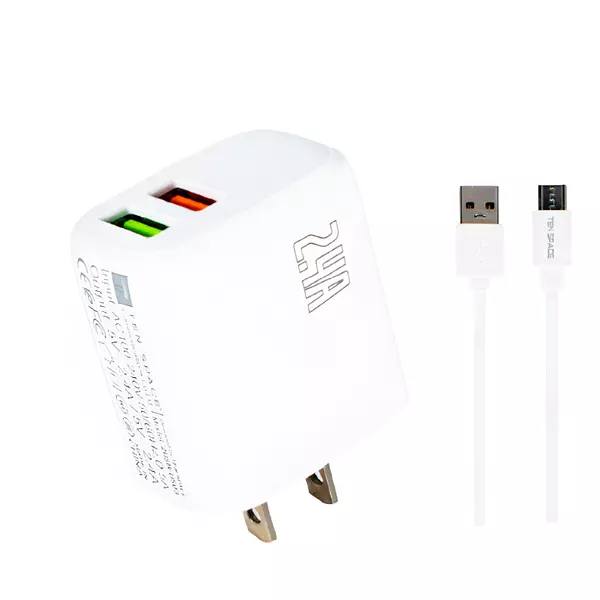 Cargador Doble Usb 2.4a + Cable V8 – (2usb-Us03)