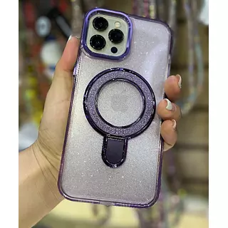 Case Magsafe Escarchado Morado Con Soporte Para Iphone 11