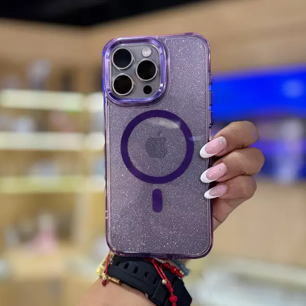 Case Escarcha, Con Magsafe Morado Iphone 11