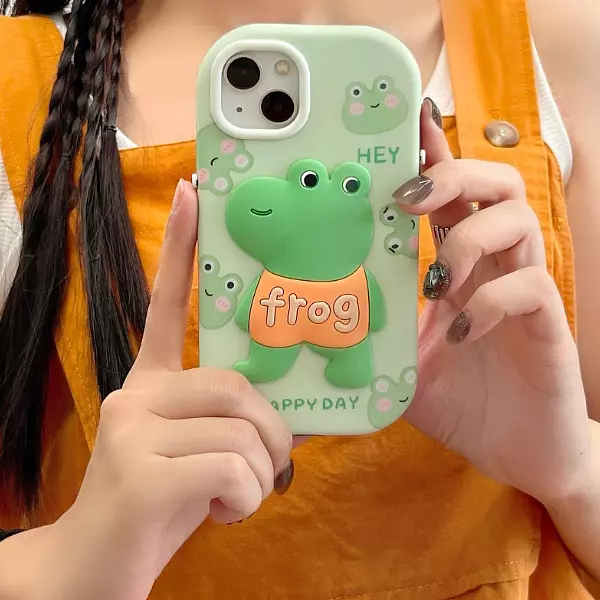 Case Diseño Frog 3d Animado Para Iphone 13 Pro+