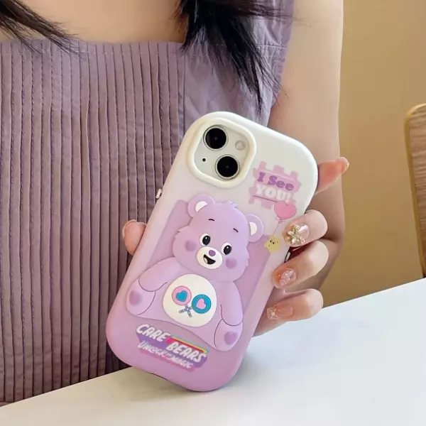 Case Diseño Osito Cariñoso 3d Animado Para Iphone 13 Pro+