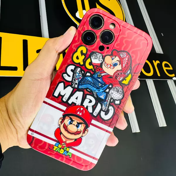 Case Diseño Super Mario Bros Con Protector De Camaras Iphone 13 Pro+