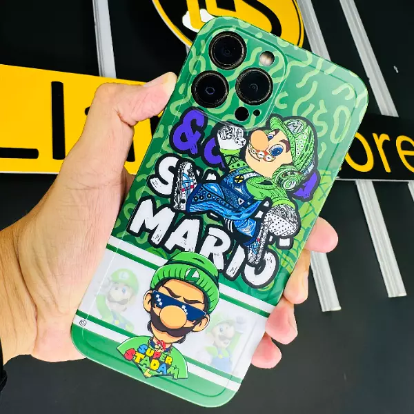 Case Diseño Super Mario Bros Con Protector De Camaras Iphone 13 Pro+