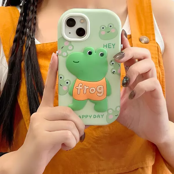 Case Diseño Animado Frog Iphone 13