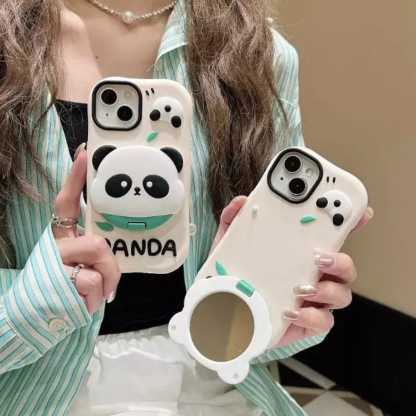 Case Diseño Panda Con Espejo Iphone 13 Pro+