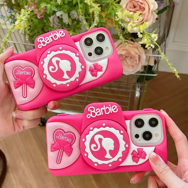 Case Diseño Barbie 3d Con Soporte Iphone 15 Plus