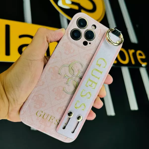 Case De Lujo Guess Con Soporte + Strap Protector De Camaras Iphone 12 Pro+