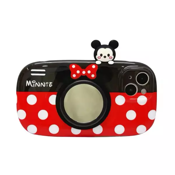 Case Minnie Espejo 3d Protector De Camaras Iphone 12 Pro+