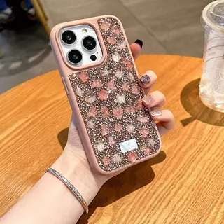 Case Diseño Swarovski Rosado Iphone 13