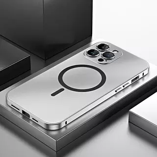 Case De Lujo Magnético Protector Cámaras Gris Iphone 14 Pro+