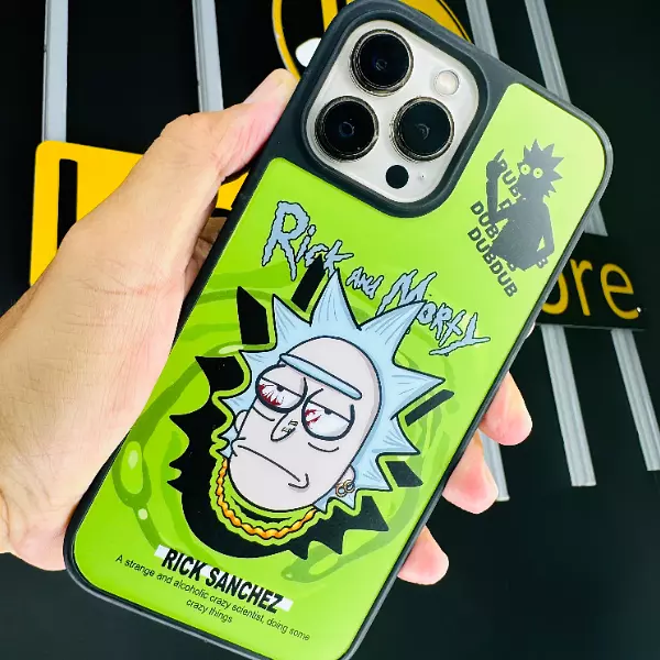 Case Antichoque Diseño Rick Y Morty Animado Iphone 14 Pro+