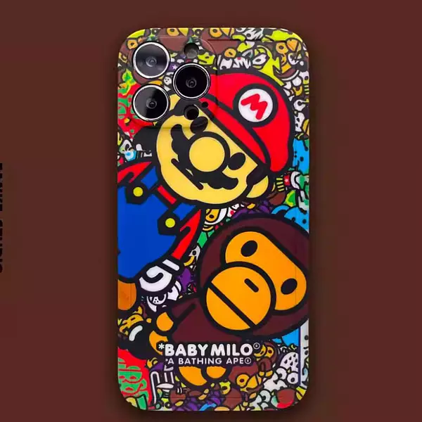 Case Diseño Animado Super Mario Protector Camaras Iphone 14