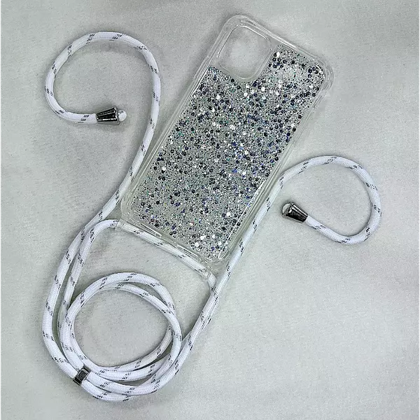 Case Lujo Brillante Strap Blanco Iphone 14pro