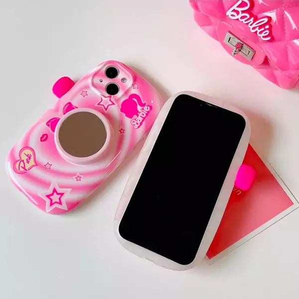 Case Diseño Animado Barbie Espejo Ipohone 15plus