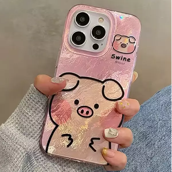 Case Diseño Animado Swine Para Iphone 15