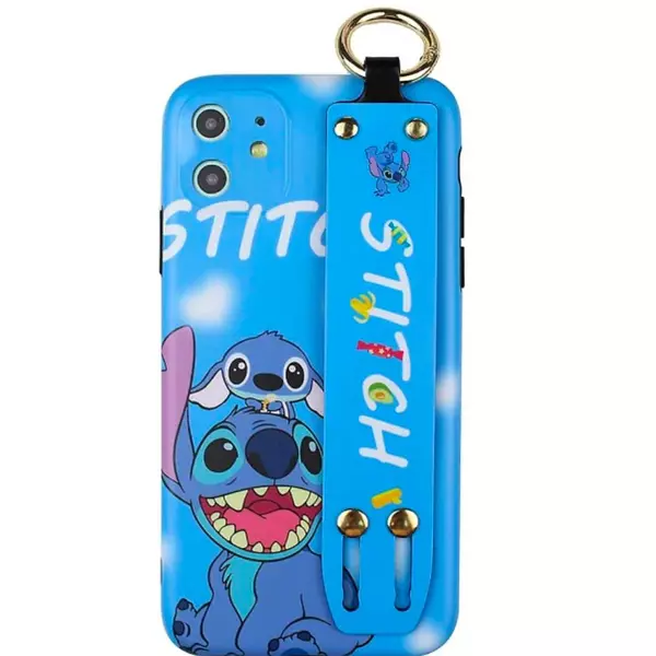 Case Diseño Animado Stitch Con Soporte Iphone 15