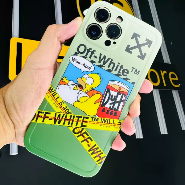 Case Diseño Off White Con Protector Cámaras Iphone 15 Pro