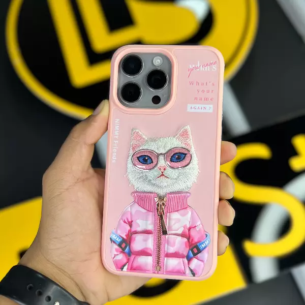 Case Nimmy Original Diseño Cat Rosado Iphone 15 Pro+