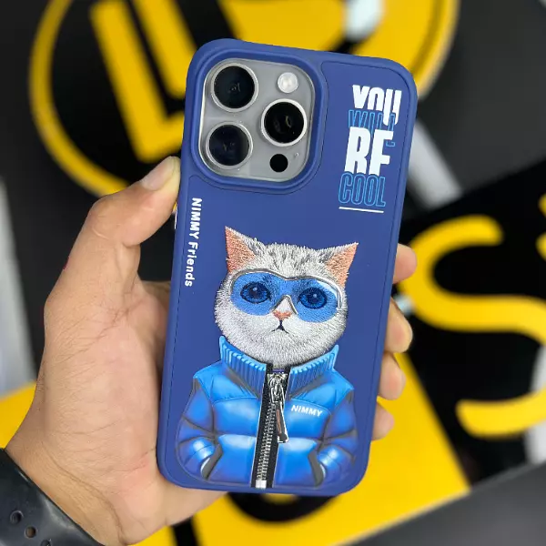 Case Nimmy Original Diseño Cat Azul Iphone 15 Pro+