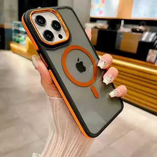 Case Magsafe Borde Naranja Iphone 15